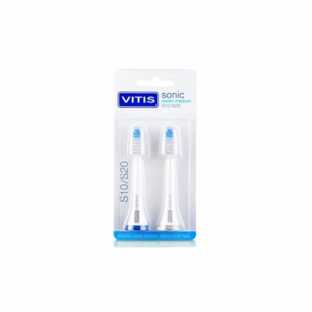 Vitis Sonic replacement medium brush head S10/S20 Pack of 2