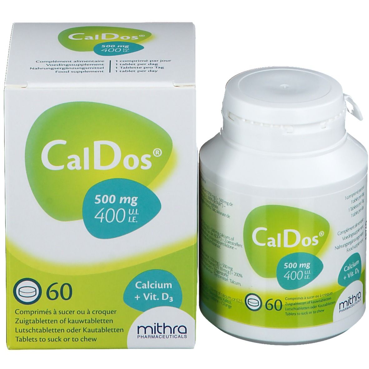 Mithra CalDos  Calcium + Vit.D3 Chewable Tablets x60