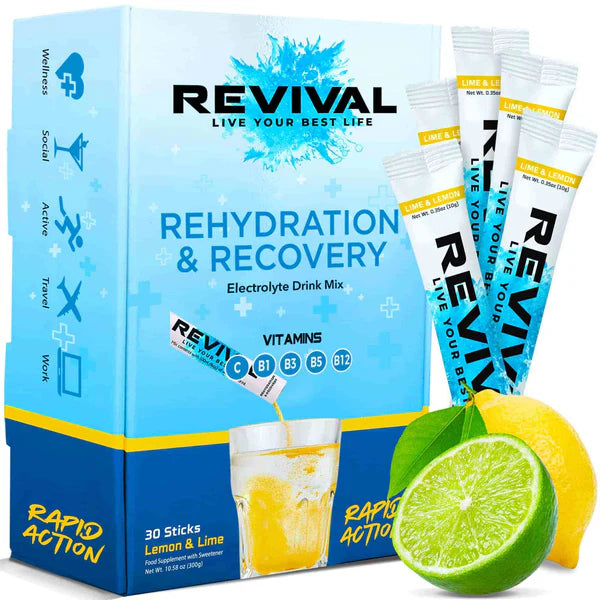 Revival Rehydration & Recovery Electrolyte Drink Mix Lemon & Lime x30 Sachets