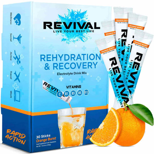 Revival Rehydration & Recovery Electrolyte Drink Mix Orange x30 Sachets