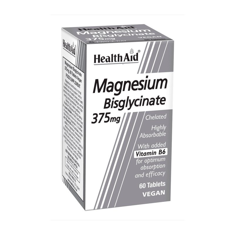 Health Aid Magnesium Bisglycinate 375mg x60 Tablets
